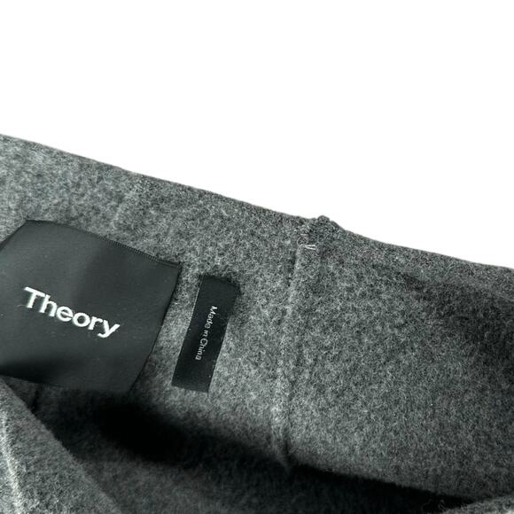 THEORY Nyma New Divide Gray Wool Peacoat Women's Size Small Double Face - Picture 10 of 14